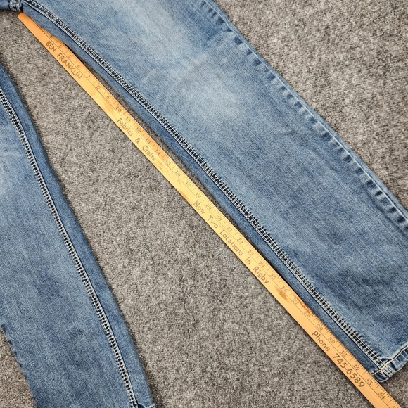 Rock & Roll Denim Jeans Mens 32x34 Blue Light Wash Revolver Slim Fit Bootcut - Picture 6 of 9